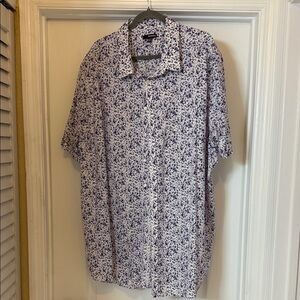 Murano Mens Purple Floral Button Down Shirt 4XT